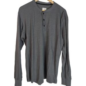 Rag & Bone Classic Henley Long Sleeve Shirt Men's XL Gray